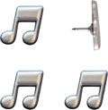 Music Note Push Pins - Silver Musical Note Map Pins for Cork Boards, Maps, or Lapel Use - Designed in USA - Set of 4