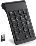 cimetech Wireless Number Pad, 2.4G Numeric Keypad Numpad with USB Receiver, 18 Keys Portable Mini Keyboard for Laptop Notebook, Desktop, Surface Pro, PC - Black