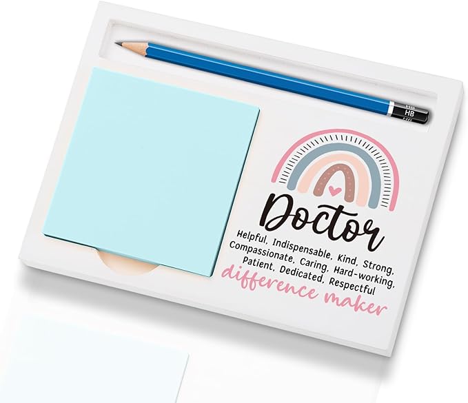 Doctor Office Supplies Sticky Note Holder Decor, Doctor Thank You Appreciation Gifts for Women Self-Stick Note Pad Holders W2B14