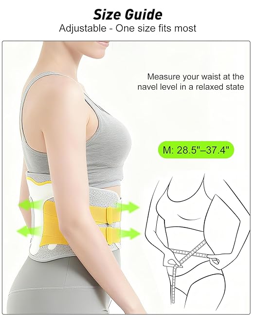 Posture Corrector For Women and Men, Breathable Waist Lumbar Support Belt for Sciatica, Herniated Disc, Scoliosis Back Pain Relief, Heavy lifting, with Dual Adjustable Straps