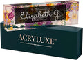 Desk Name Plate Personalized, Custom Name Plates 2½/x8 Inches, Thick Crystal-Clear Acrylic, Gift Box, Office Desk Decor. USA Made by ACRYLUXE (Vaseful)