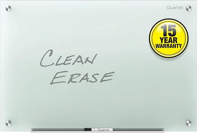 Quartet Glass Whiteboard, Non-Magnetic Dry Erase White Board, 4' x 3', Infinity, Frosted White (G4836F)