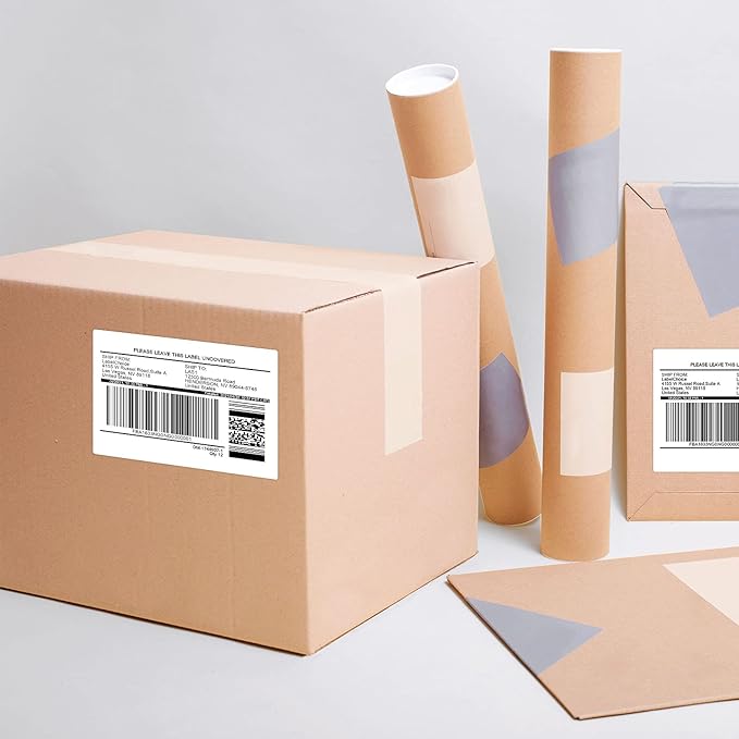 12 Rolls 6000 Pcs 4"x3" 3-Proof Direct Thermal Shipping Labels 1" Core Compatible with Zebra LP2844 ZP450 ZP505 ZD420 GX430T GK420T ZT410 ZD421 and Rollo MUNBYN, 103mmx76mm Thermal Sticker
