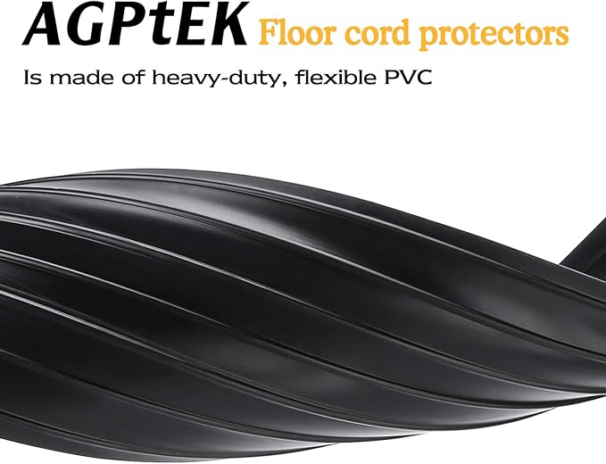 AGPTEK Heavy Duty Floor Cable Cover Cable Protector, 6.5 Ft Floor Cord Protector 3 Channels Floor Cord Cover (Mid Channel 0.62") Contains Cords, Cables and Wires, Good for Office, Home, or Outdoor