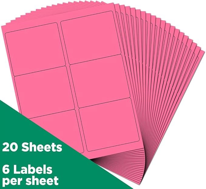 JAM PAPER Shipping Address Labels - Large - 3 1/3 x 4 - Pink - 120/Pack