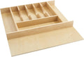 Rev-A-Shelf Trim-to-Fit Silverware Drawer Organizer for Kitchen Utensil Cutlery Cabinet Storage, Natural Maple Wood 9 Compartment Tray Insert 4WCT-3SH