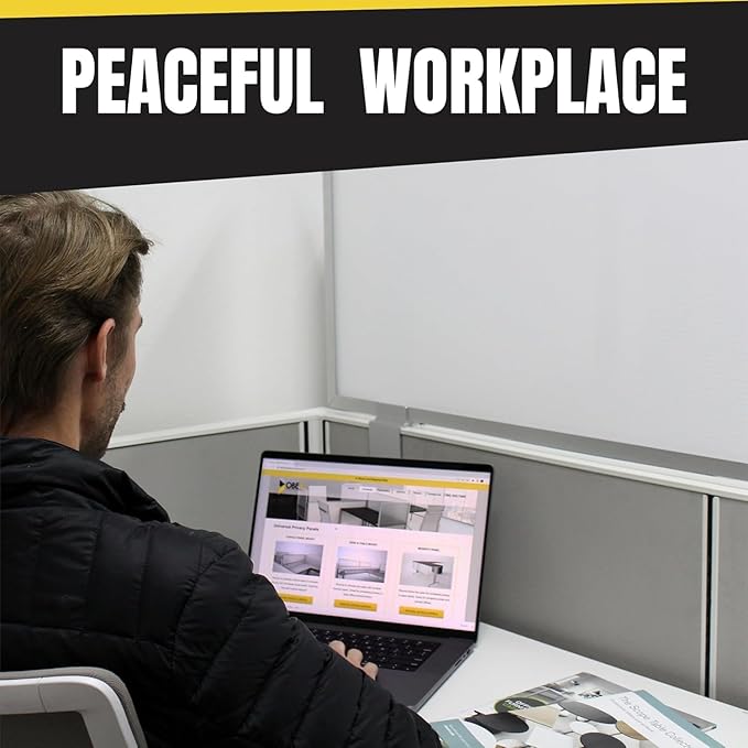 OBEX Privacy Screen & Office Panel Extender for Office Cubicles, Polycarbonate Desk Privacy Panel & Divider for Office Cubicle, 24" x 42", White