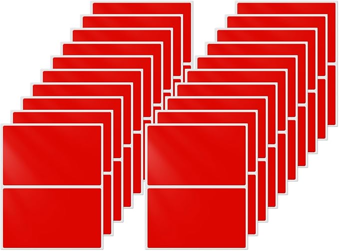FINDAT Colored Stickers 3×2 Inch Vinyl File Folder Sticker Red Rectangle Removable Waterproof Color Coding Moving Label for Boxes Office Inventory Labeling 40 PCS