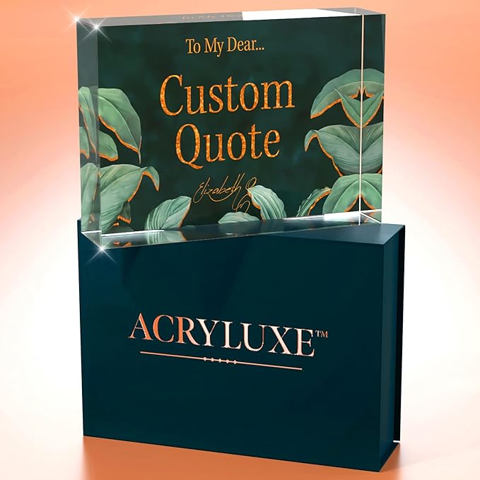 Personalized Gifts, Custom Quote Block Letter Board,Crystal-Clear Acrylic with Gift Box,17 Styles, Holiday and Christmas Gift for Mom, Dad, Girlfriend, Him or Her, Husband, Wife (5"x7, Botanical Lux)