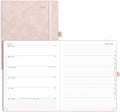 POPRUN Weekly Planner 2026 (Large 8.5" x 10.5") Calendar 12 Months Notebook with Horizontal Layout, Leather Soft Cover, Monthly Tabs, Inner Pocket, 100GSM Thick Paper, Pen Holder - Soft Pink