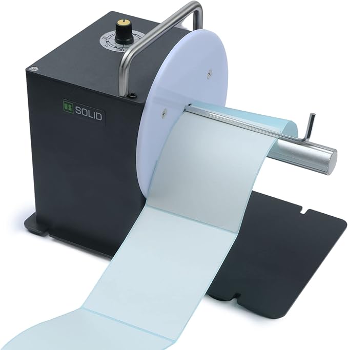U.S. Solid Automatic Label Rewinder Machine, 1"/1.5" Core Holder, Max Label Width 3.15", USB/Plug-in Power AC 100V-240V