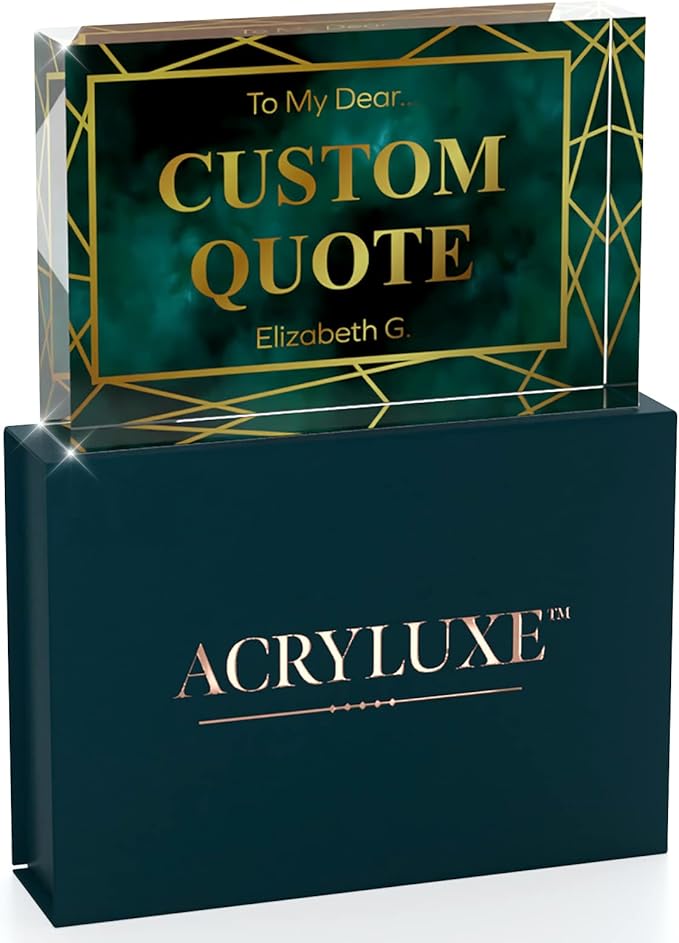 Personalized Gifts, Custom Quote Block Letter Board,Crystal-Clear Acrylic with Gift Box,17 Styles, Holiday and Christmas Gift for Mom, Dad, Girlfriend, Him or Her, Husband, Wife (4"x6", Affluent)