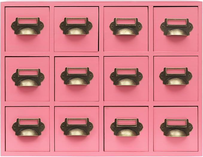 Vintage 12-Drawer Storage Cabinet – Multipurpose Desktop Organizer for Office, Craft & Home