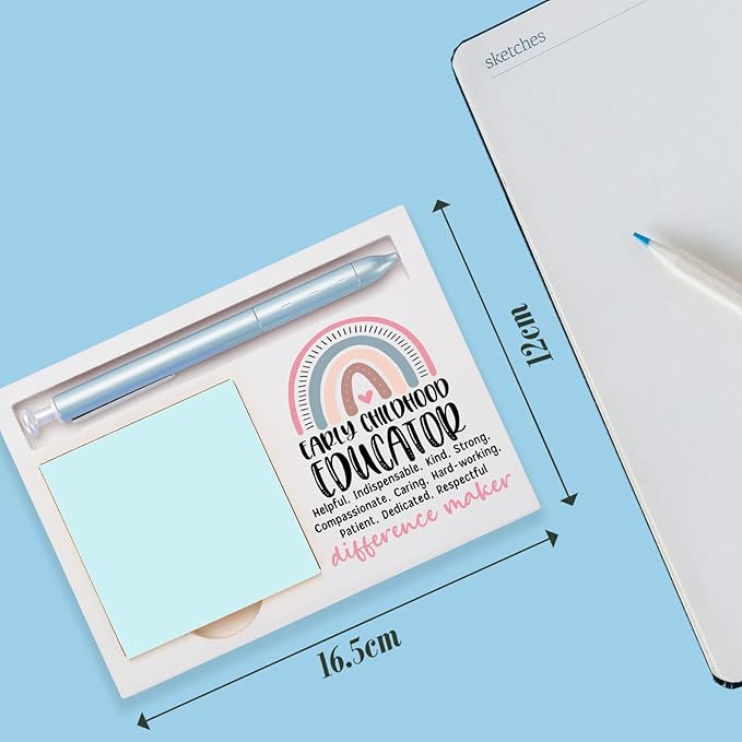 Early Childhood Educator Office Supplies Sticky Note Holder Decor, Early Childhood Educator Thank You Appreciation Gifts for Women Self-Stick Note Pad Holders W2B28