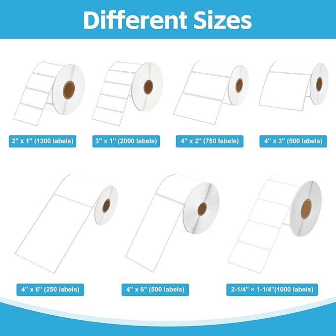 NineLeaf 4 Roll 4''x6'' Direct Thermal Shipping Address Labels with 500 Labels/Roll Compatible for Zebra 2844 ZP-450 ZP-500 ZP-505 Eltron Rollo Thermal Label Printers