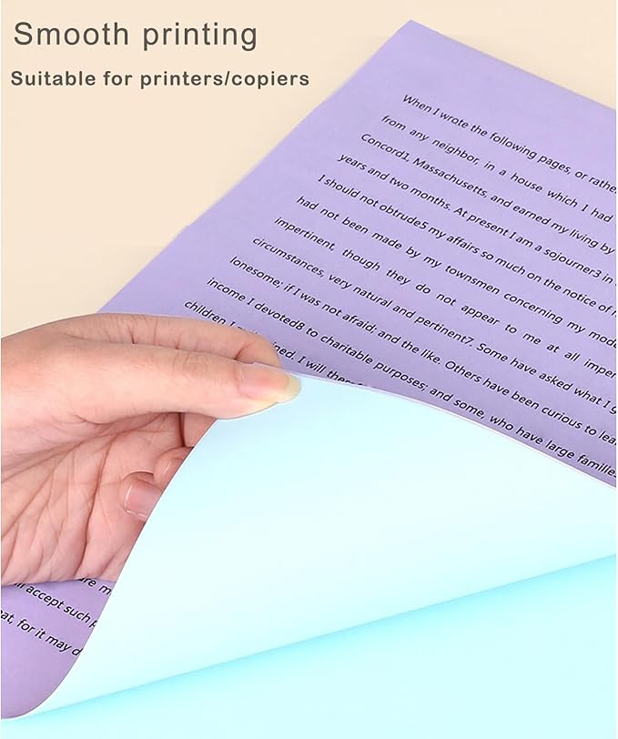 10 Colors Copy Print Paper 8.5X11 Inches,100 Sheets Rainbow A4 Printer Paper 70GSM Colored Origami Paper for Cutting DIY Kids Art Craft