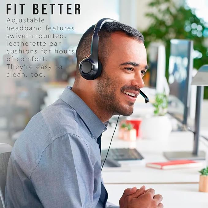 Logitech H390 Wired Headphones with Mic, USB-A Headset with Microphone for PC, Noise Cancelling Microphone for Video Meetings, Music, Gaming - Black