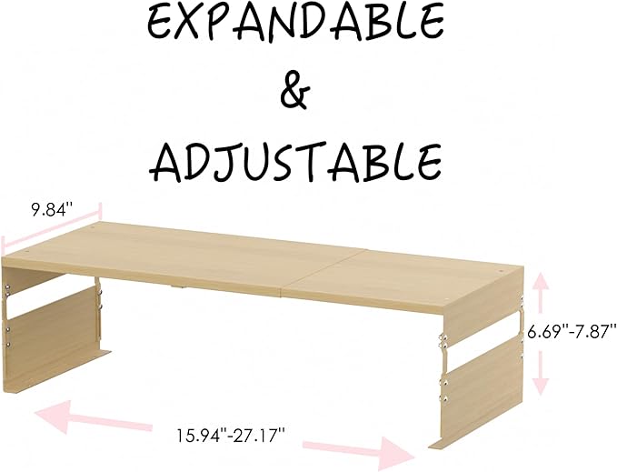 Adjustable Metal Bedside Shelf – Stackable Shelf for Bedroom, Living Room, Office, Space-Saving Storage Organizer, Easy Assembly，Sleek Matches Any Decor(1PACK/Burlywood)