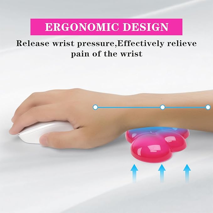 Gel Cloud Mouse Wrist Rest, Cute Wrist Support and Arm Support for Mouse Rest Typing Pain Relief，Suitable for Office/Computer/Laptop/Gaming (Transparent Red)