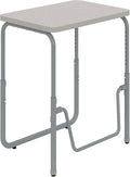 Safco AlphaBetter 2.0 Height â€“ Adjustable Student Desk with Swinging Footrest Bar, Sit to Stand, 22"-30", Pebble Gray Classroom and Home School Desk