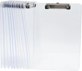Dovesail 12 Pack Plastic Clipboards A4 Letter Size, 12.5" x 9" Clear Clipboards Bulk, Hangable Clip Boards with Low Profile Metal Clip,Office Supplies Classroom