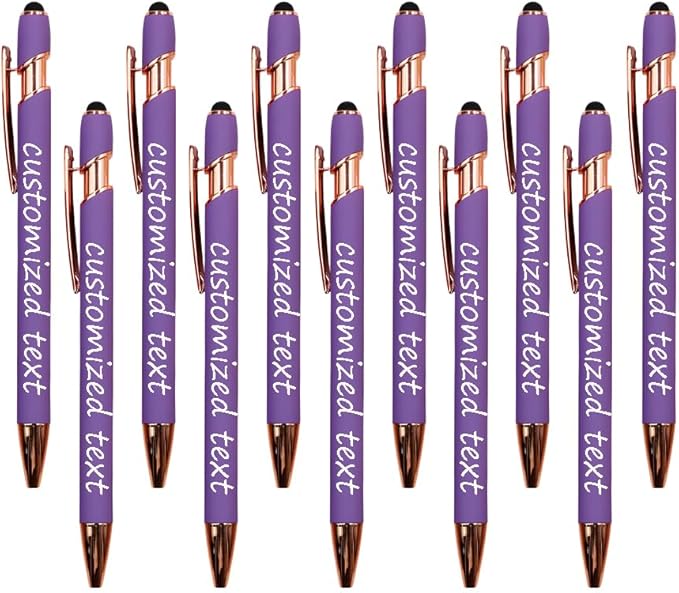 Yucold Bulk Custom Personalized Pens with Name & Logo Printing Personalized custom ballpoint pen for Business, Graduation Gifts & Party Events (Purple,100)