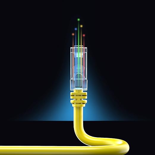 Maximm Cat 6 Ethernet Cable 2 ft (20-Pack) - High-Speed LAN Cable, Internet Cable, Patch Cable, and Network Cable - UTP, 10Gbps, 550MHz Ethernet Cord - Yellow