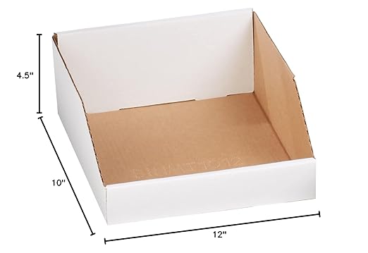 Box USA Storage Bins Small 10"L x 12"W x 4 1/2"H 25-Pack - Corrugated Cardboard Box for Packing, Moving, and Storage