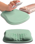 Hokafenle Ergonomic Wrist-Hugging Mouse Pad Wrist Support, U-Shaped Holding Wrist Rest Mousepad for Carpal Tunnel Pain Relief with Cushioned Memory Foam Slope Massage Bulge (10.2x8.3 in,Light Green)