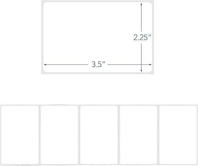 LotFancy Name Tag Stickers, 500pc Blank Labels, 3.5" x 2.25", 1 Roll, Adhesive Tags with Perforated Line for School Office Home (White)