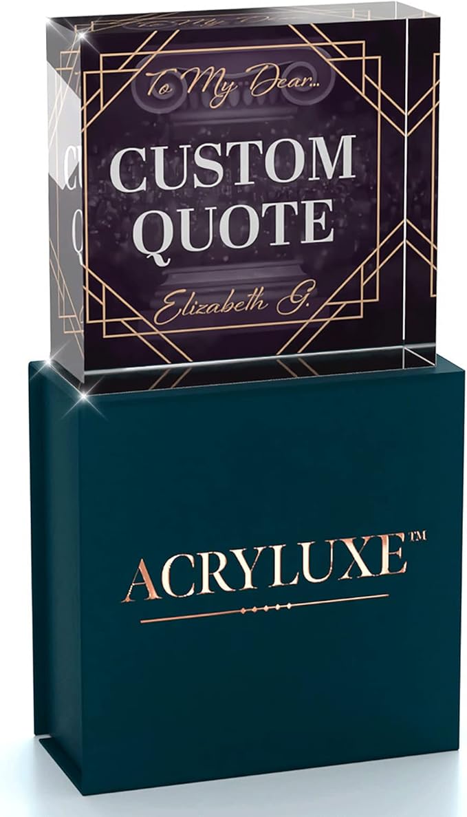 Custom Acrylic Sign Personalized, Custom Desk Name Plate, 18 Styles, (4"x4"), With Gift Box, USA Made by Acryluxe. (Fantasy)