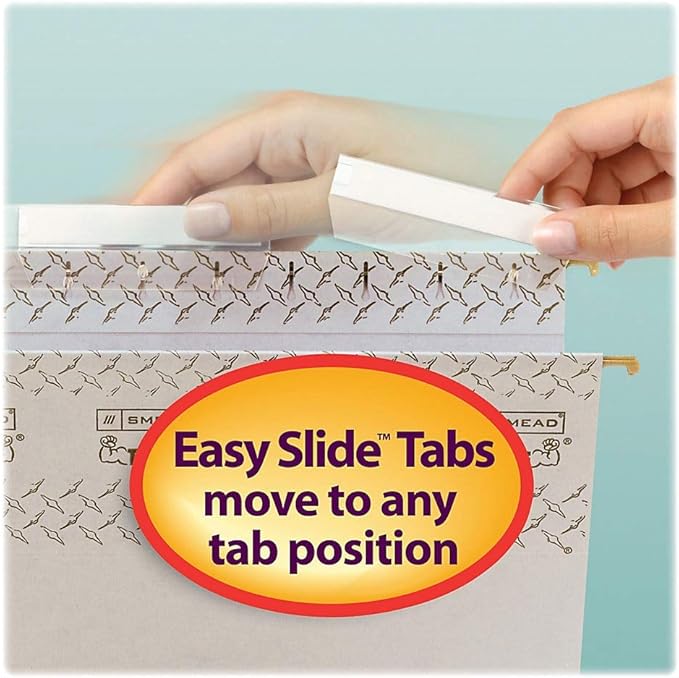 Smead TUFF Extra Capacity Box Bottom Hanging Folder, 2" Expansion, 1/3-Cut Easy Slide Tab, Legal Size, Steel Gray, 18 per Box (64340)