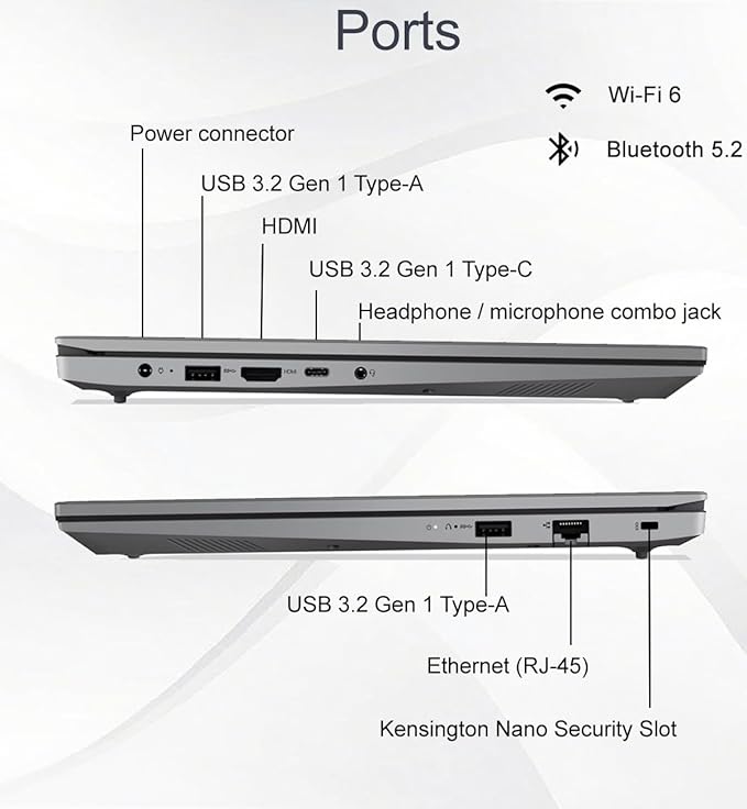Lenovo Laptop V15 for Business and Student (15.6" FHD Anti-Glare, AMD Ryzen 5 7520U (> Intel i5-1235U), 16GB DDR5 RAM, 512GB SSD), Numeric Keypad, Webcam w/Shutter, Ethernet, Wi-Fi 6, HDMI, Win 11 Pro