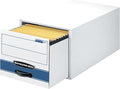 Bankers Box STOR/DRAWER STEEL PLUS Extra Space-Saving Filing Cabinet, Stacks up to 5 High, Legal, 6 Pack (00312) , White