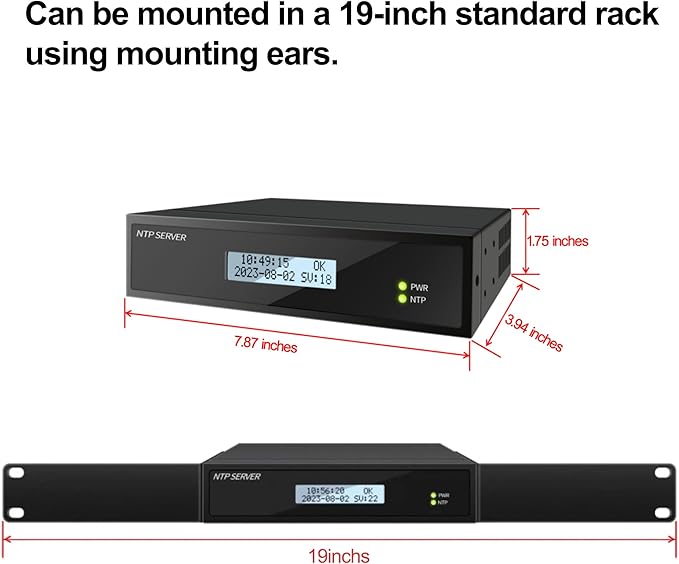 GPS NTP Network Time Server with Dual Ethernet Ports,Integrate GNSS Receiver,Supports AC/POE Power,Accurate Time Sync for Network Devices.
