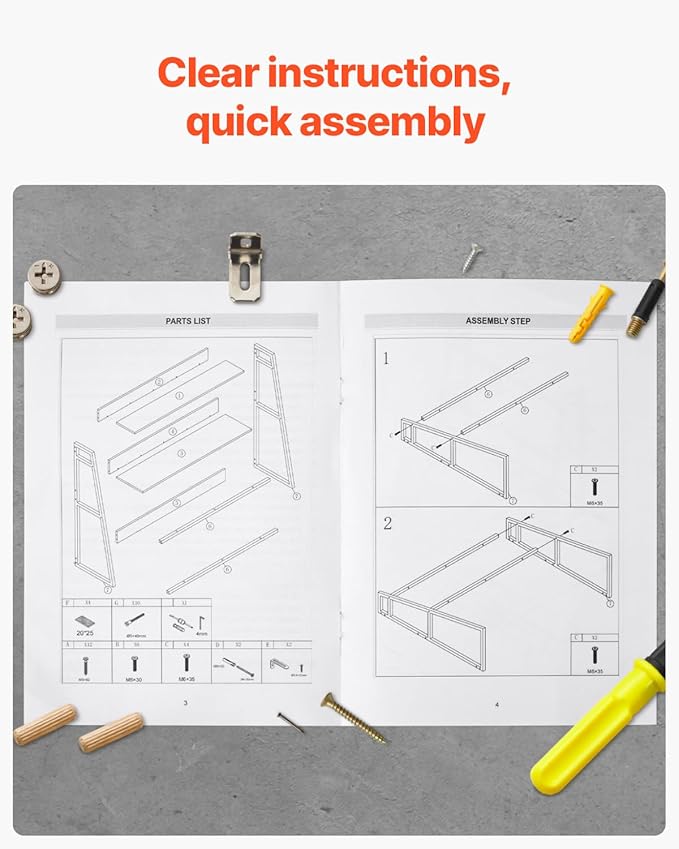 VEVOR Desktop Bookshelf, 2-Tier Desktop Storage Organizer, 37.4" x 12.6" x 35.4" Office Desk Storage Rack Display Shelf, Desktop Bookshelf Hutch with Anti-Slip Feet Pads for Office, Home & Dorm, White