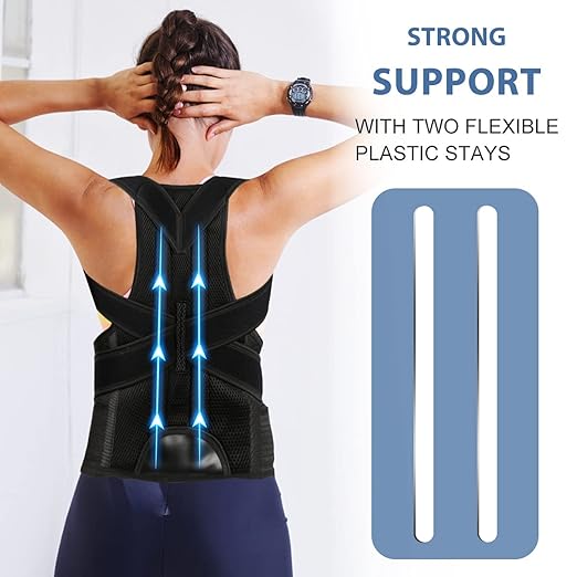 Back Brace Posture Corrector for Women and Men - Adjustable Posture Back Brace for Upper and Lower Back Pain Relief - Improve Back Posture and Lumbar Support,Large(Waist:33-37 Inches)