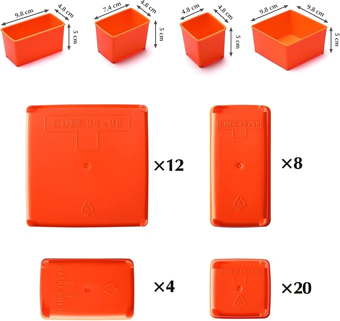 EMENTOL 2PCS Multi-Purpose Portable Organizer Box Set with 44-Removable Compartments, 2 Pieces Professional Boxes with Dimension 16.2"L*13"W*2.3"H