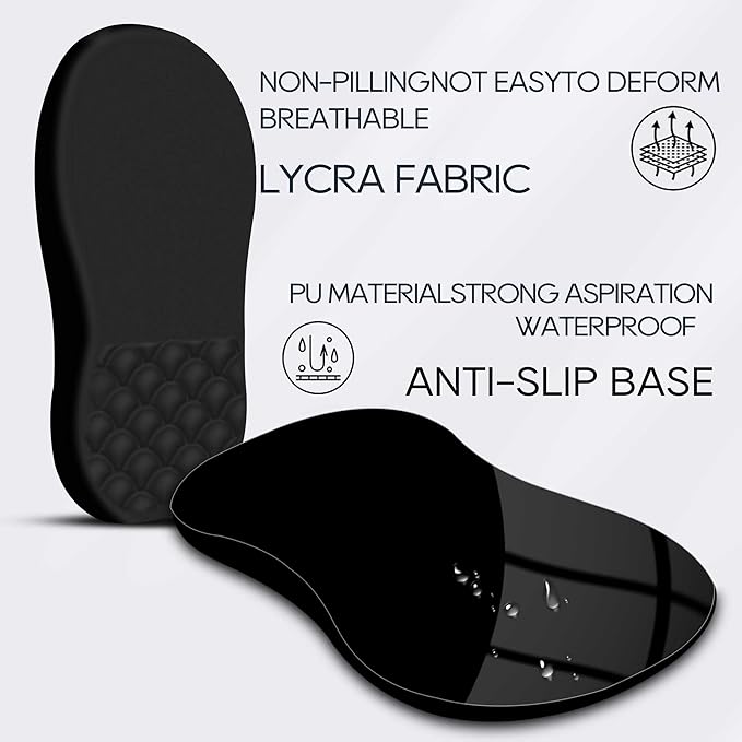 Ergonomic Mouse Pad Wrist Support with Memory Foam&Non-Slip Pu Base Cushion Massage Bump,Mouse Pad with Wrist Rest for Carpal Tunnel Pain Relief,Work from Home Essentials