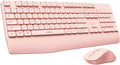 seenda Wireless Bluetooth Keyboard and Mouse Combo, COE200 Ergonomic Wireless Keyboard Mouse with Wrist Rest, Multi-Device Connection, Full-Size, Compatible for Computer/Laptop/Mac/MacBook, Pink