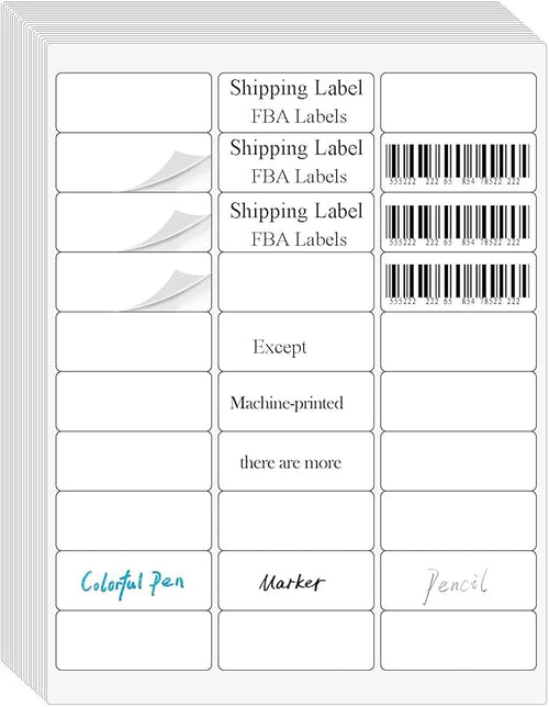 30 UP Labels 1"x2-5/8" Mailing Labels Shipping Address FBA Labels for Laser/Inkjet Printers, White Blank Sticker Name Tags, Printable Address Labels (25 Sheets, 750 Labels)