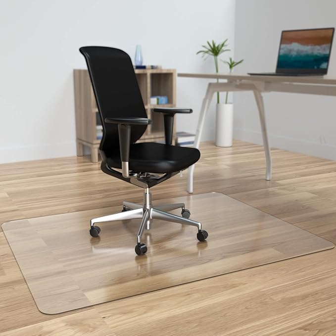 Amyracel Large Office Chair Mat for Hardwood Floor, 46” x 60” Clear Desk Chair Mat for Hard Floors, Easy Glide Office Floor Mat for Hardwood Floors