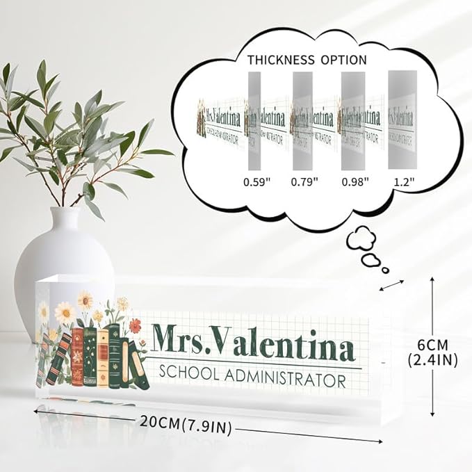 Desk Name Plate Personalized Name Plate for Desk, Office Desk Decor, 3D Style Personalized Plaque Name Plates for Desks Custom Appreciation Gifts for Boss Lady Employee Coworkers (Office Bookshelf)