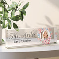 Office Desk Name Plate Personalized, Custom Name Plates for Desks on Acrylic Glass, Office Desk Decor Nameplate, Desk Accessories, Personalized Office Gift for Boss Coworkers (Bust Shot) 731