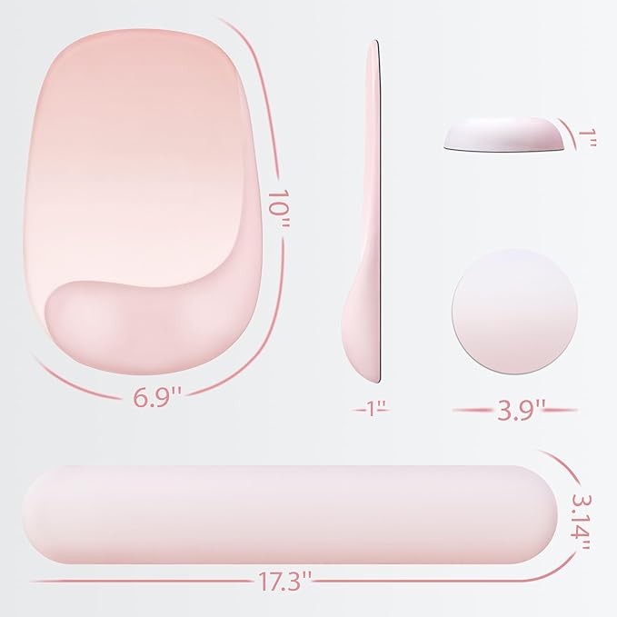 Ospelelf Wrist Rest for Keyboard and Mouse Ergonomic Mouse Pad with Wrist Support Memory Foam Wrist Rest for Computer Keyboard,3-in-1 Gel Mouse and Keyboard Pad for Office Brown