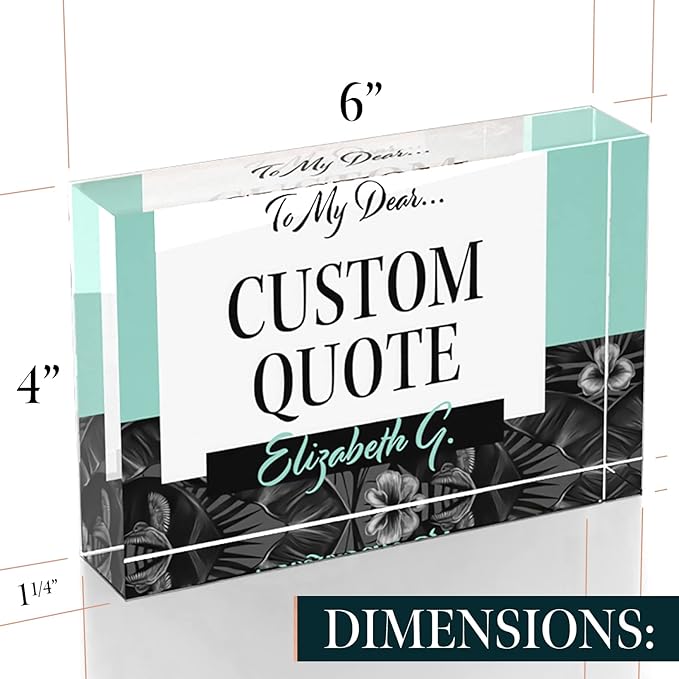 Custom Acrylic Sign Personalized, Custom Desk Name Plate, 18 Styles, (4"x6"), With Gift Box, USA Made by Acryluxe. (Holman)