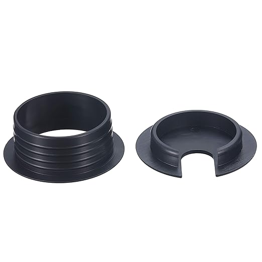 SATINIOR 10 Packs Desk Wire Cord Cable Grommets Cover Plastic PC Desk Cord Organizer Plastic Grommet Hole Cover for Arranging Managing and Hiding Office PC Desktop Cable(1.5 Inch, Black)