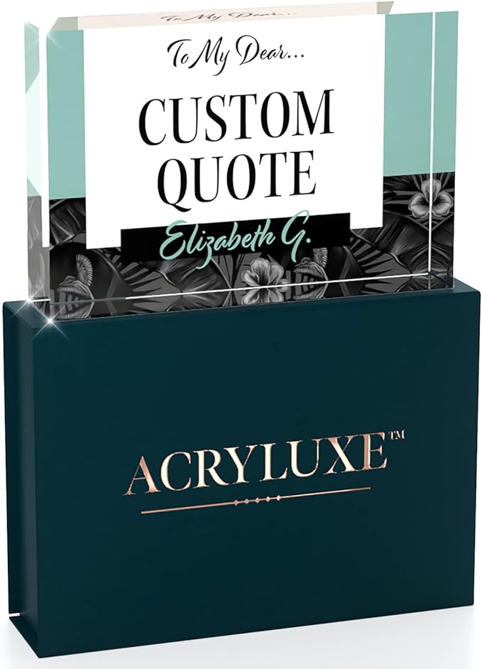 Custom Acrylic Sign Personalized, Custom Desk Name Plate, 18 Styles, (4"x6"), With Gift Box, USA Made by Acryluxe. (Holman)