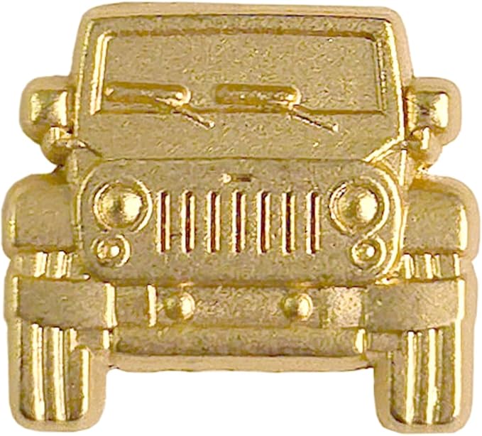 Jeep Push Pins - Gold Jeep Map Pins - for Cork Board, Maps, or Lapel Pin Use - Designed in USA - Set of 20