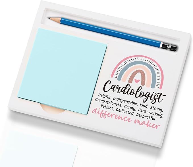 Cardiologist Office Supplies Sticky Note Holder Decor, Cardiologist Thank You Appreciation Gifts for Women Self-Stick Note Pad Holders W2B29